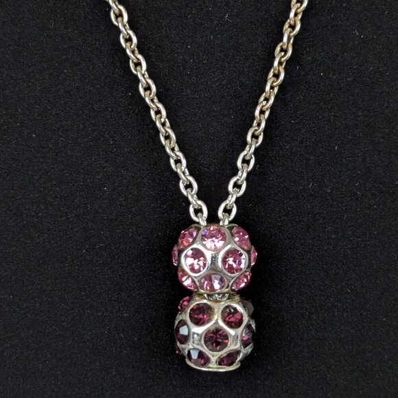 (2/$20) Red & Pink Ball Pendant Infinity Necklace - Picture 3 of 4